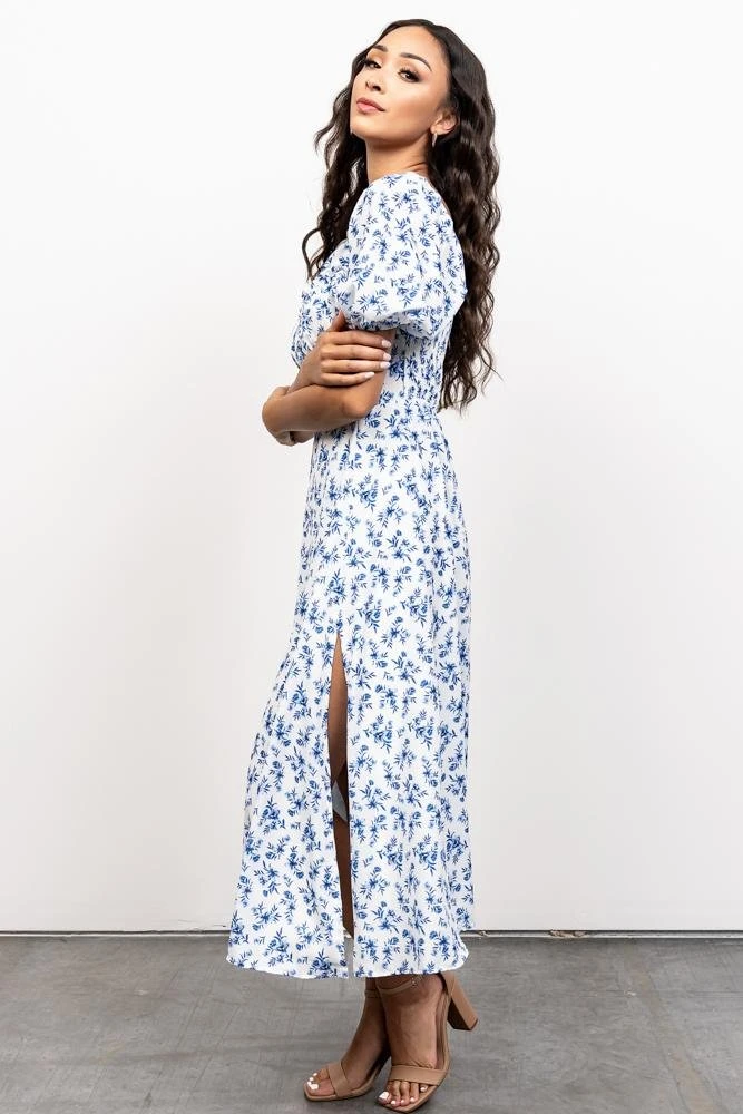 FT Gwen Smocked Midi Dress | Blue Floral Dresses 8 FT Gwen Smocked Midi Dress | Blue Floral Dresses
