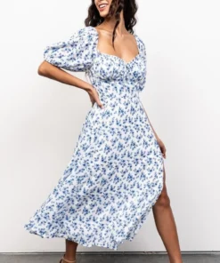 FT Gwen Smocked Midi Dress | Blue Floral Dresses 14 FT Gwen Smocked Midi Dress | Blue Floral Dresses