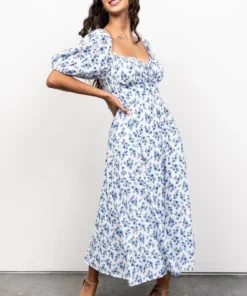 FT Gwen Smocked Midi Dress | Blue Floral Dresses 21 FT Gwen Smocked Midi Dress | Blue Floral Dresses