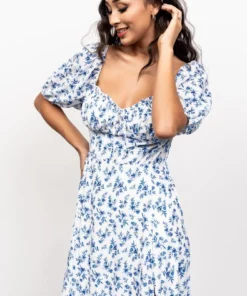 FT Gwen Smocked Midi Dress | Blue Floral Dresses 18 FT Gwen Smocked Midi Dress | Blue Floral Dresses