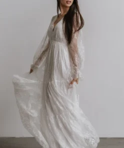 BB Custom Dresses Gypsy Lace Maxi Dress | White