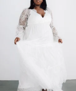 BB Custom Dresses Gypsy Lace Maxi Dress | White