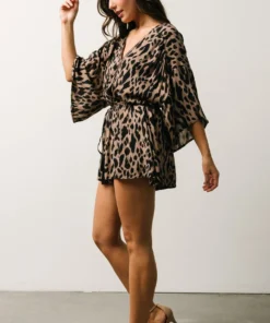KM Haddock Leopard Print Romper | Mocha 8 KM Haddock Leopard Print Romper | Mocha
