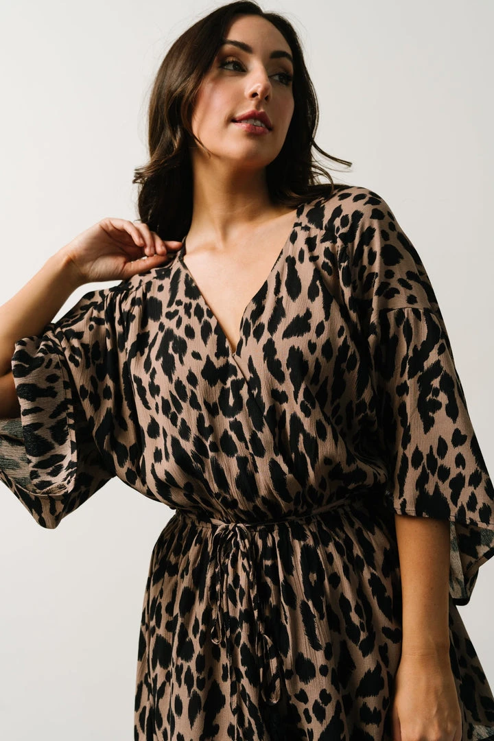 KM Haddock Leopard Print Romper | Mocha 6 KM Haddock Leopard Print Romper | Mocha