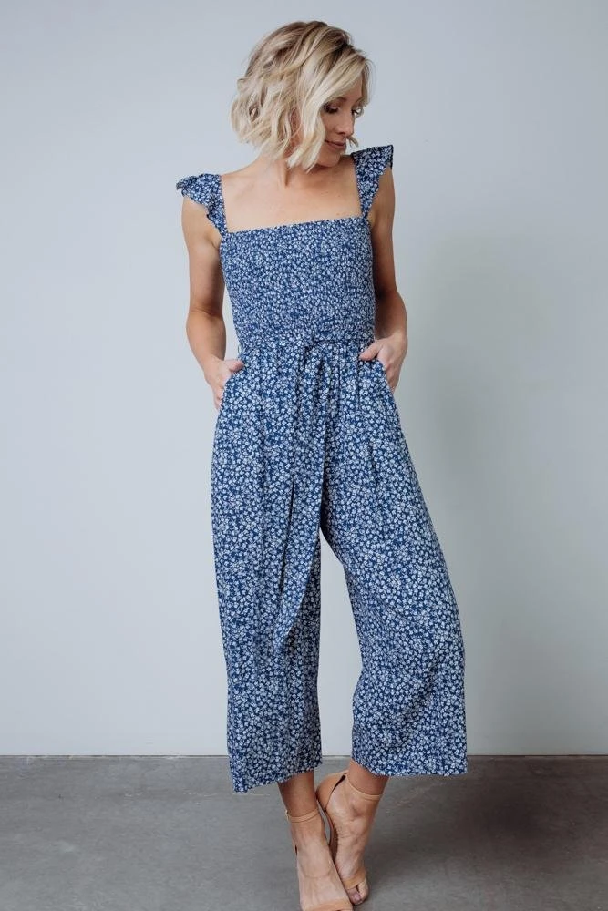 AK Hadley Smocked Jumpsuit | Navy 1 AK Hadley Smocked Jumpsuit | Navy