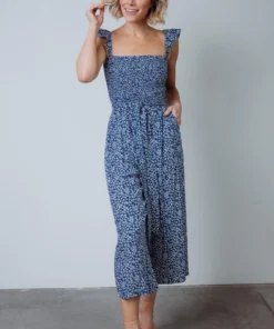 AK Hadley Smocked Jumpsuit | Navy 9 AK Hadley Smocked Jumpsuit | Navy