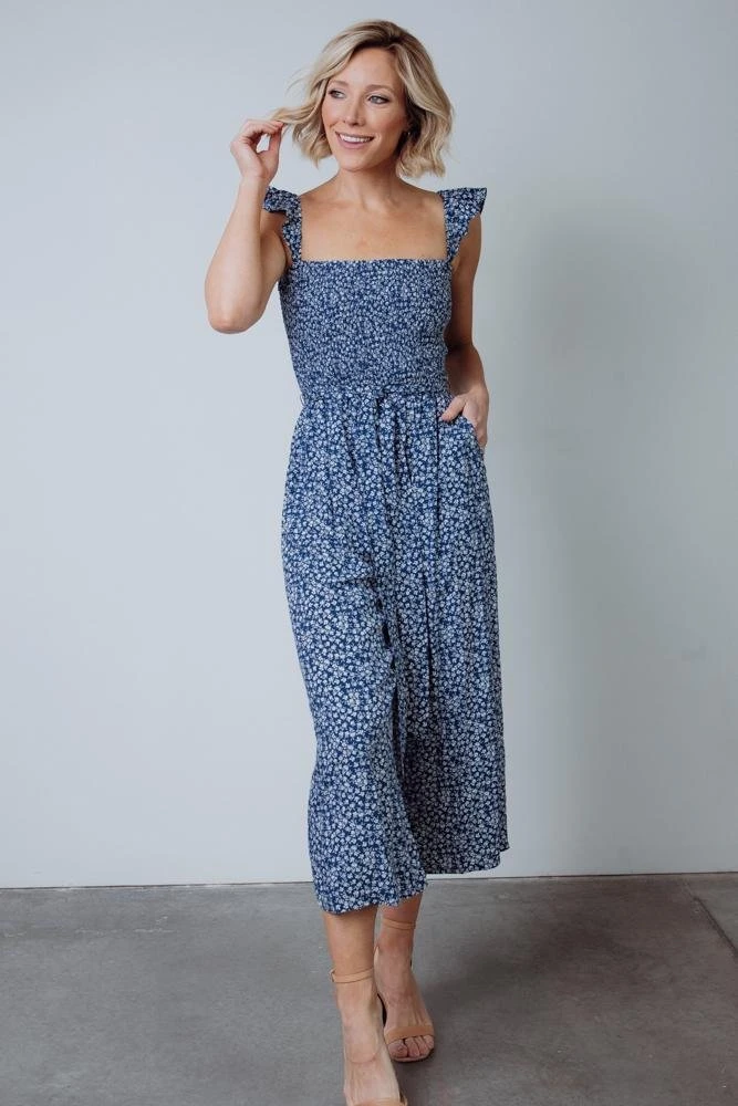 AK Hadley Smocked Jumpsuit | Navy 3 AK Hadley Smocked Jumpsuit | Navy