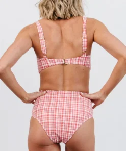BJB Hamptons Plaid Bikini Bottom | Red Swim