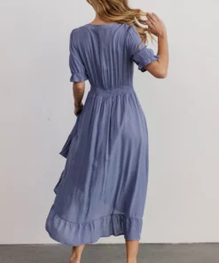 POL Hannah Midi Dress | Dusty Blue
