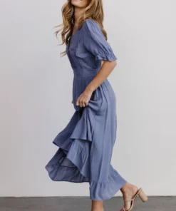 POL Hannah Midi Dress | Dusty Blue