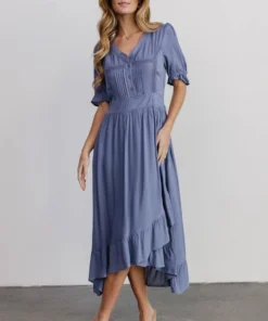 POL Hannah Midi Dress | Dusty Blue