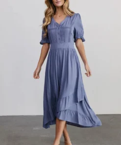 POL Hannah Midi Dress | Dusty Blue