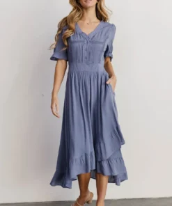 POL Hannah Midi Dress | Dusty Blue