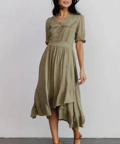 POL Hannah Midi Dress | Dusty Olive