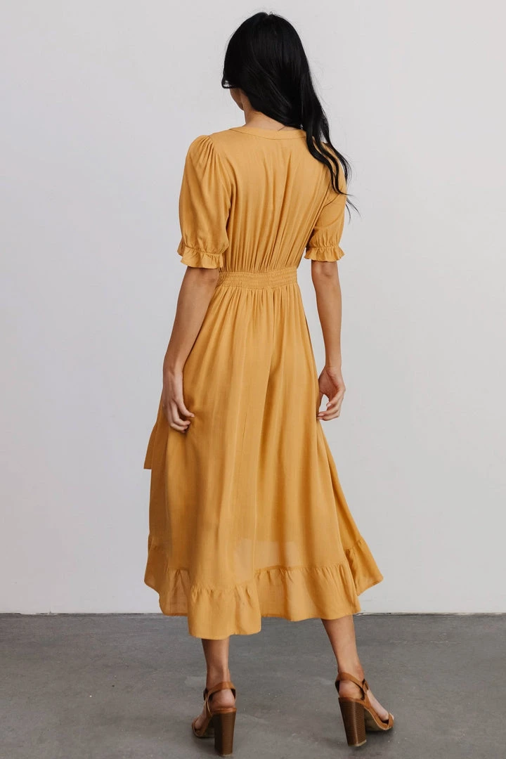 POL Dresses Hannah Midi Dress | Mustard 5 POL Dresses Hannah Midi Dress | Mustard