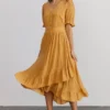 POL Dresses Hannah Midi Dress | Mustard