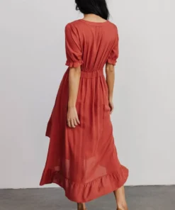 POL Dresses Hannah Midi Dress | Rust