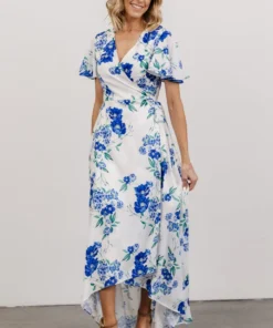 Soi Harper Wrap Maxi Dress | Blue Floral Dresses