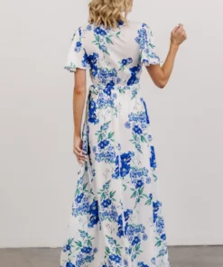 Soi Harper Wrap Maxi Dress | Blue Floral Dresses