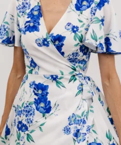 Soi Harper Wrap Maxi Dress | Blue Floral Dresses
