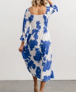 SL Heather Smocked Midi Dress | French Blue Floral Dresses