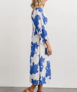 SL Heather Smocked Midi Dress | French Blue Floral Dresses