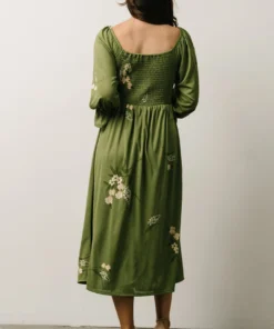 SL Heather Smocked Midi Dress | Olive + Peach Floral 8 SL Heather Smocked Midi Dress | Olive + Peach Floral