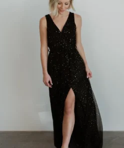 BB Custom Helen Tank Sparkle Gown | Black Dresses