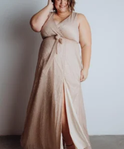 BB Custom Dresses Helen Tank Sparkle Gown | Champagne