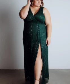 BB Custom Dresses Helen Tank Sparkle Gown | Emerald