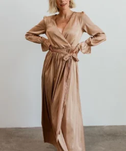 DD Holly Satin Maxi Dress | Champagne Dresses