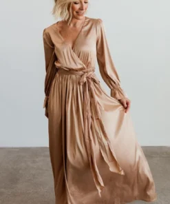 DD Holly Satin Maxi Dress | Champagne Dresses
