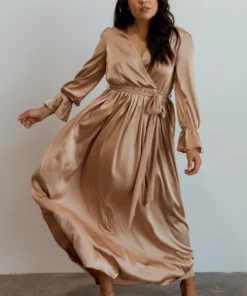 DD Holly Satin Maxi Dress | Champagne Dresses