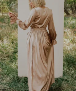 DD Holly Satin Maxi Dress | Champagne Dresses