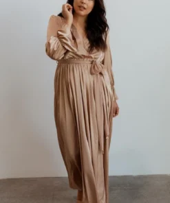 DD Holly Satin Maxi Dress | Champagne Dresses