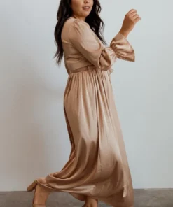 DD Holly Satin Maxi Dress | Champagne Dresses