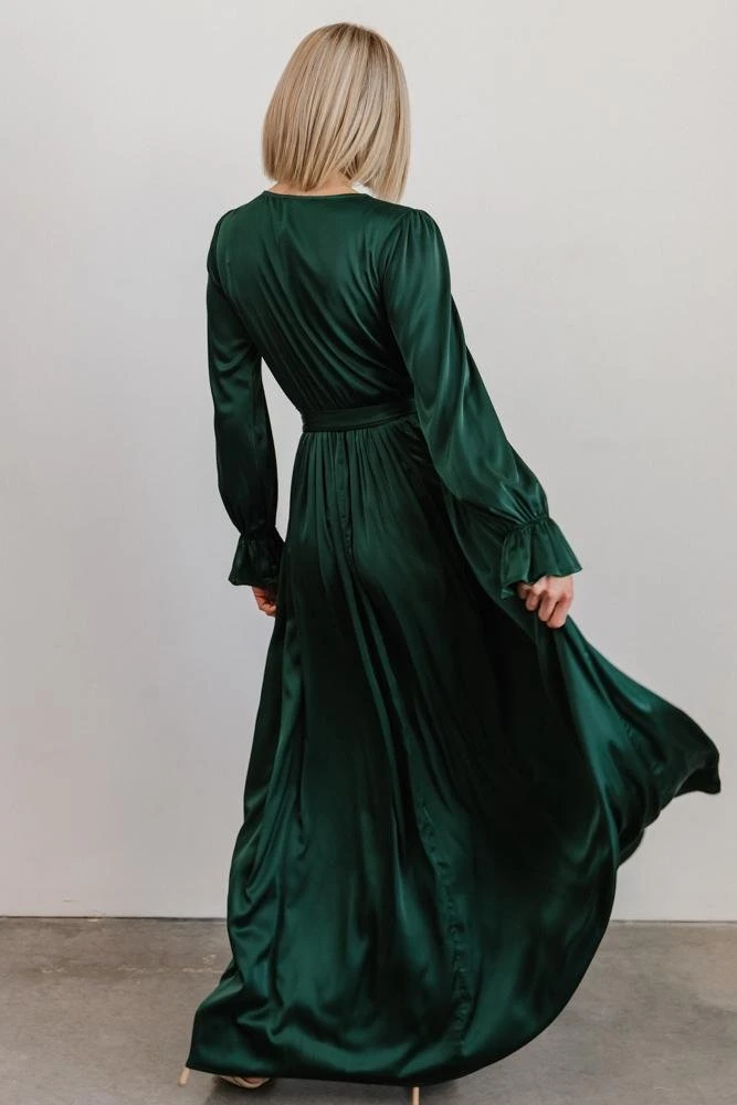 DD Holly Satin Maxi Dress | Dark Green Dresses 3 DD Holly Satin Maxi Dress | Dark Green Dresses