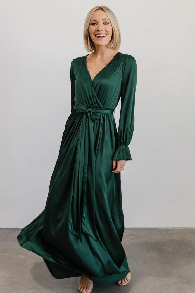 DD Holly Satin Maxi Dress | Dark Green Dresses 1 DD Holly Satin Maxi Dress | Dark Green Dresses