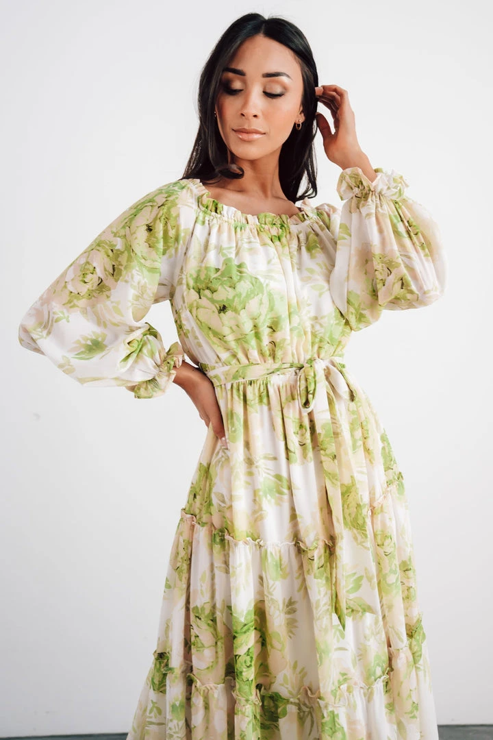 FT Hope Off Shoulder Maxi Dress | Green Floral 8 FT Hope Off Shoulder Maxi Dress | Green Floral