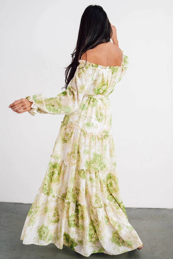 FT Hope Off Shoulder Maxi Dress | Green Floral 7 FT Hope Off Shoulder Maxi Dress | Green Floral