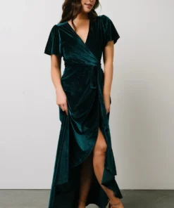 BB Custom Dresses Calvin Sparkle Velvet Wrap Dress | Jade