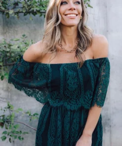 BB Custom Caroline Lace Maxi Dress | Emerald Dresses