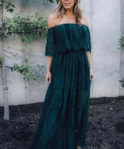 BB Custom Caroline Lace Maxi Dress | Emerald Dresses