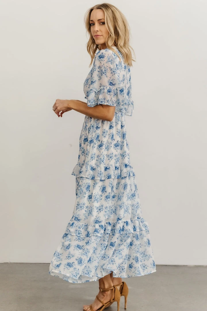 FT Iris Tiered Maxi Dress | Blue + White Floral Dresses 4 FT Iris Tiered Maxi Dress | Blue + White Floral Dresses