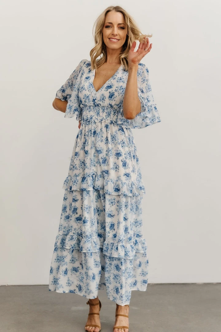FT Iris Tiered Maxi Dress | Blue + White Floral Dresses 1 FT Iris Tiered Maxi Dress | Blue + White Floral Dresses