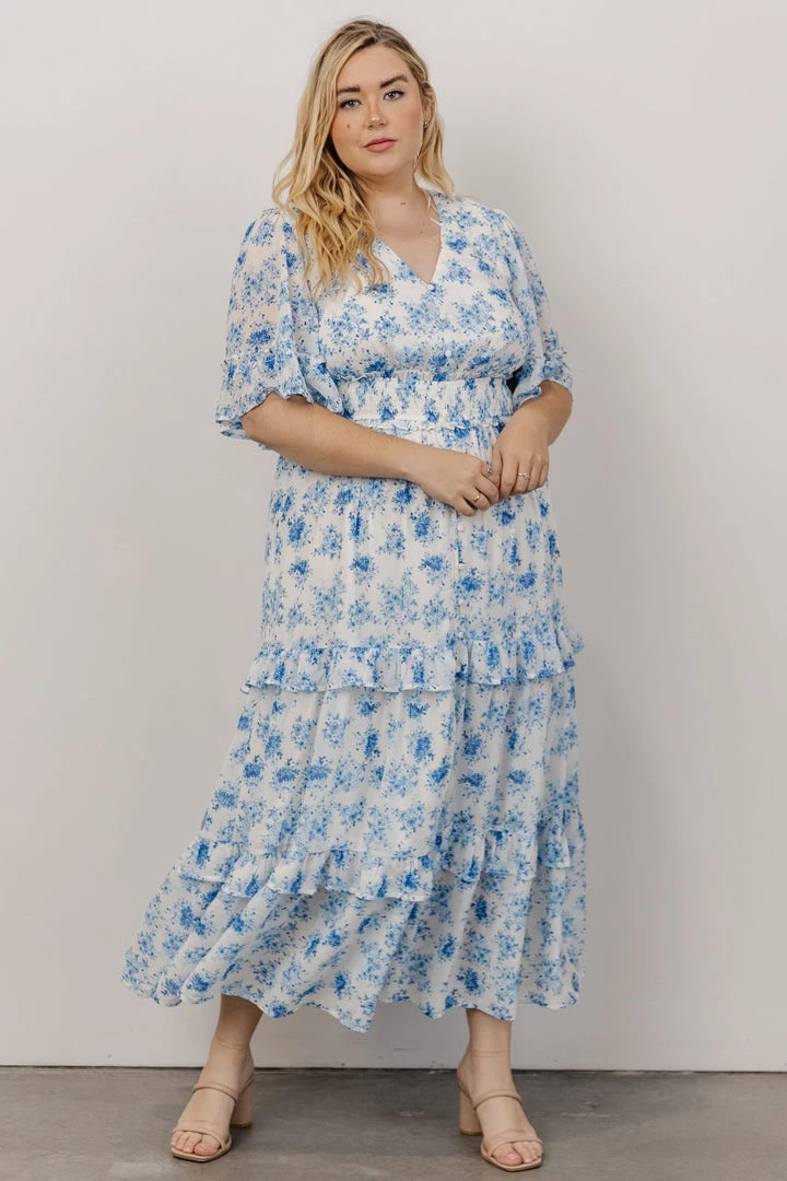 FT Iris Tiered Maxi Dress | Blue + White Floral Dresses 2 FT Iris Tiered Maxi Dress | Blue + White Floral Dresses