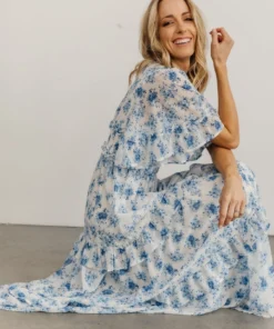 FT Iris Tiered Maxi Dress | Blue + White Floral Dresses 16 FT Iris Tiered Maxi Dress | Blue + White Floral Dresses