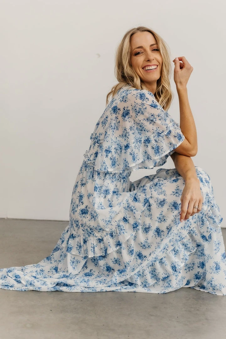 FT Iris Tiered Maxi Dress | Blue + White Floral Dresses 8 FT Iris Tiered Maxi Dress | Blue + White Floral Dresses