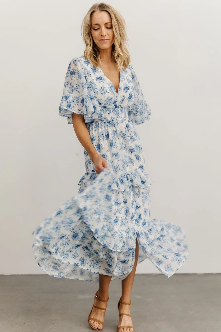 FT Iris Tiered Maxi Dress | Blue + White Floral Dresses 9 FT Iris Tiered Maxi Dress | Blue + White Floral Dresses