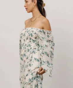 BB Custom Dresses Isabela Smocked Maxi Dress | Ivory + Topaz Floral 12 BB Custom Dresses Isabela Smocked Maxi Dress | Ivory + Topaz Floral